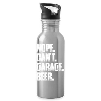 Non, je ne peux pas faire de garage de bière Amoureux de voitures Mécanicien automobile - Gourde avec paille intégrée - argent clair - Droite