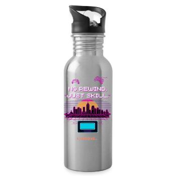 Design de jeu Retro Synthwave Pixel Vaporwave - Gourde avec paille intégrée - argent clair - Droite