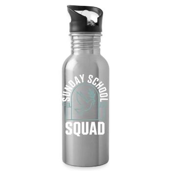 Sonntagsschul-Staffel - Trinkflasche mit integriertem Trinkhalm - Lightsilver - Rechts