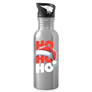 Ho Ho Ho Weihnachts-Santa Stil - Trinkflasche mit integriertem Trinkhalm - Lightsilver - Rechts