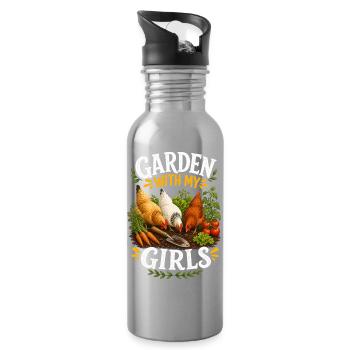 GARDEN WITH MY GIRLS - Water bottle with straw - silver - Right