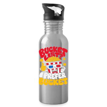 May The Popcorn Be With You - Trinkflasche mit integriertem Trinkhalm - Lightsilver - Rechts
