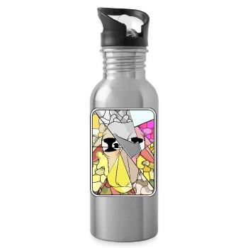 GEBROCHENE TÖNE - Trinkflasche mit integriertem Trinkhalm - Lightsilver - Rechts