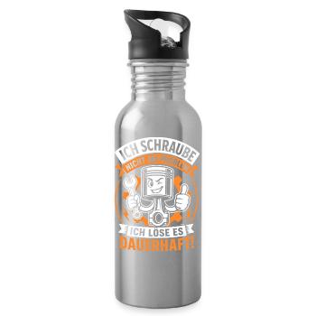 Ich schraube nicht am Problem - Trinkflasche mit integriertem Trinkhalm - Lightsilver - Rechts