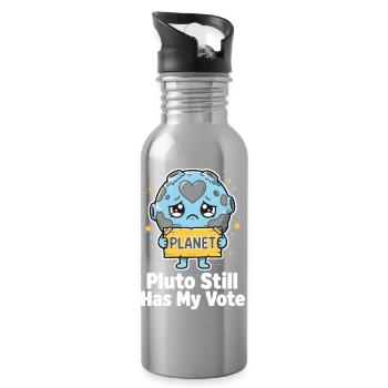 Pluto a toujours mon vote - Gourde avec paille intégrée - argent clair - Droite