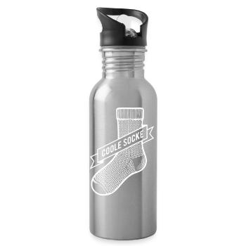 Coole Socke - Trinkflasche mit integriertem Trinkhalm - Lightsilver - Rechts