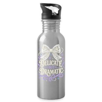 Delicate But Dramatic Bow - Water bottle with straw - silver - Right