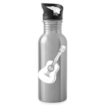 Guitare Music Gift Musicien Guitariste - Gourde avec paille intégrée - argent clair - Droite