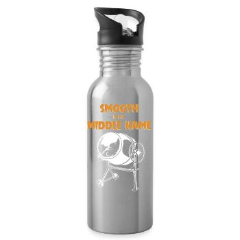 Beton Betonfertiger Betonmischer - Trinkflasche mit integriertem Trinkhalm - Lightsilver - Rechts