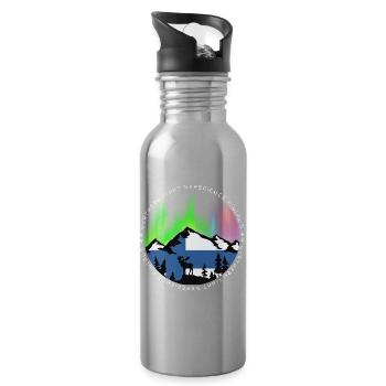 Northern Lights Experience Design - Water bottle with straw - silver - Right