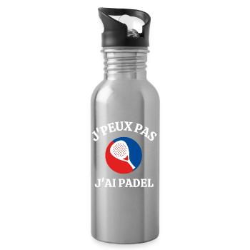 padel, fan de padel, joeur de padel - Gourde avec paille intégrée - argent clair - Droite