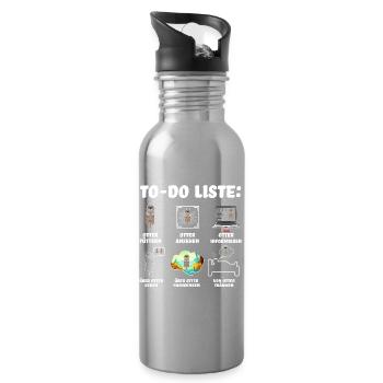 To-Do Liste Otter - Funny Shirts - Lustiger Spruch - Trinkflasche mit integriertem Trinkhalm - Lightsilver - Rechts