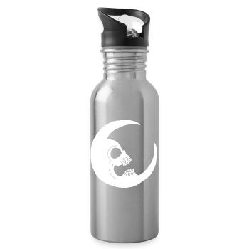 Crâne lunaire - Gourde avec paille intégrée - argent clair - Droite