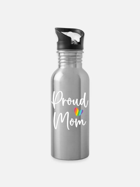 Stolze Mama - Trinkflasche mit integriertem Trinkhalm - Lightsilver