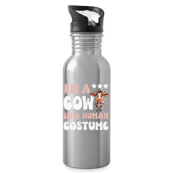 Cow Cows - Water bottle with straw - silver - Right