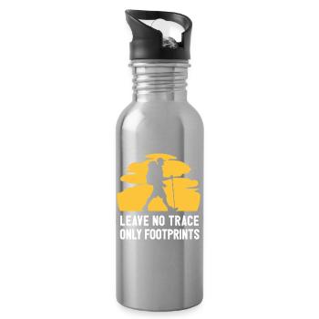 Wandern - Hinterlassen Sie keine Spuren, nur Fußspuren - Trinkflasche mit integriertem Trinkhalm - Lightsilver - Rechts