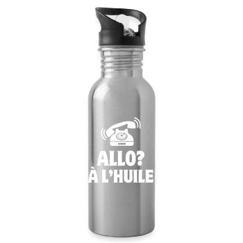 allo, téléphone humour, portable - Gourde avec paille intégrée - argent clair - Droite