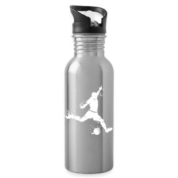 Football Player Blast Team icon Fan - Water bottle with straw - silver - Right