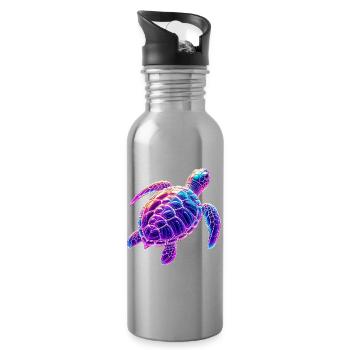 Turtle - Water bottle with straw - silver - Right