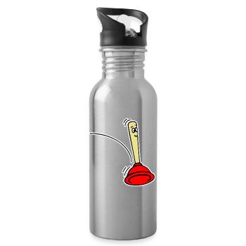 Pömpel Jumping - Trinkflasche mit integriertem Trinkhalm - Lightsilver - Rechts
