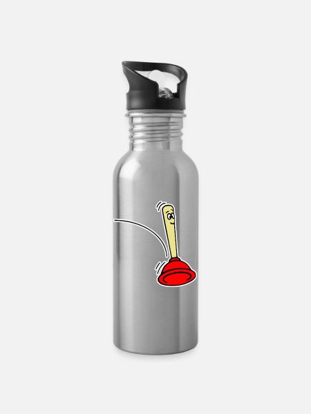 Pömpel Jumping - Trinkflasche mit integriertem Trinkhalm - Lightsilver