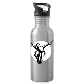 Ninja - whiteblack - Trinkflasche mit integriertem Trinkhalm - Lightsilver - Rechts