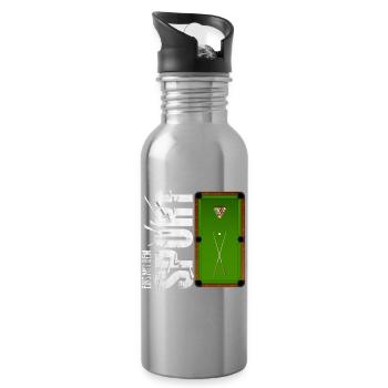 Eins mit dem Sport - Billard - Trinkflasche mit integriertem Trinkhalm - Lightsilver - Rechts