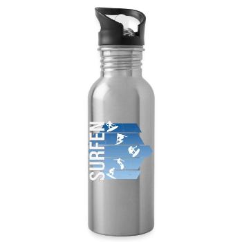 Surfen - Trinkflasche mit integriertem Trinkhalm - Lightsilver - Rechts