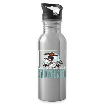 Leidenschaft Snowboard - Trinkflasche mit integriertem Trinkhalm - Lightsilver - Rechts