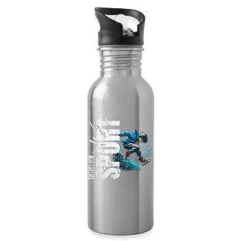 Eins mit dem Sport - Parkour - Trinkflasche mit integriertem Trinkhalm - Lightsilver - Rechts