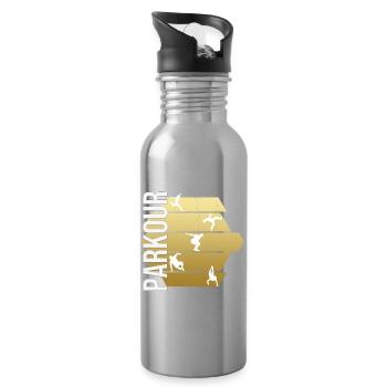 Parkour - Trinkflasche mit integriertem Trinkhalm - Lightsilver - Rechts