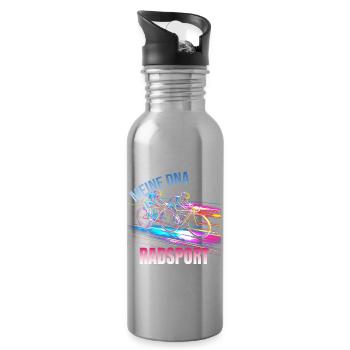 Meine DNA - Radsport - Trinkflasche mit integriertem Trinkhalm - Lightsilver - Rechts
