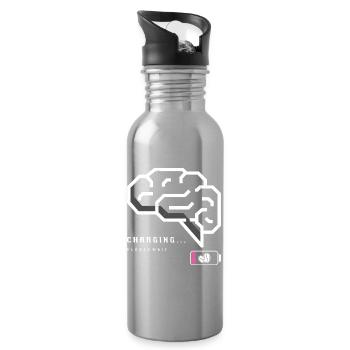 Charge neuronale Cerveau Graphique - Gourde avec paille intégrée - argent clair - Droite