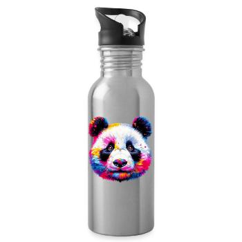Panda - Trinkflasche mit integriertem Trinkhalm - Lightsilver - Rechts
