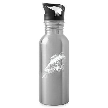 Fisch des Lebens! - Angeltshirt Zanderangriff 2 W - Trinkflasche mit integriertem Trinkhalm - Lightsilver - Rechts