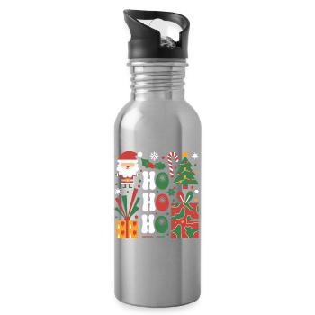 Festive Christmas Icon Set for Apparel - Water bottle with straw - silver - Right