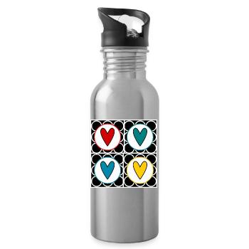HERZ. PAPA. MAMA. NOEL. WEIHNACHTEN. Junggesellinnenabschied. BEBE. KIND. - Trinkflasche mit integriertem Trinkhalm - Lightsilver - Rechts