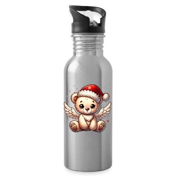 Ours en peluche ange doux compagnon de Noël - Gourde avec paille intégrée - argent clair - Droite