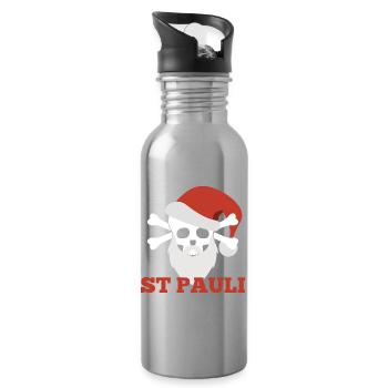 Sankt Pauli Christmas - Water bottle with straw - silver - Right
