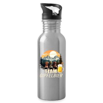 Team Gipfelbier - Trinkflasche mit integriertem Trinkhalm - Lightsilver - Rechts