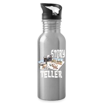 Story Teller - Trinkflasche mit integriertem Trinkhalm - Lightsilver - Rechts