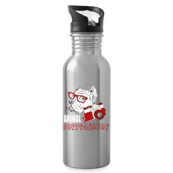 Animal Photography - Trinkflasche mit integriertem Trinkhalm - Lightsilver - Rechts