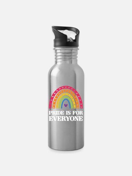LGBT Pride Month - Pride ist für alle da - Trinkflasche mit integriertem Trinkhalm - Lightsilver