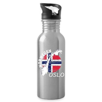 Oslo - Water bottle with straw - silver - Right