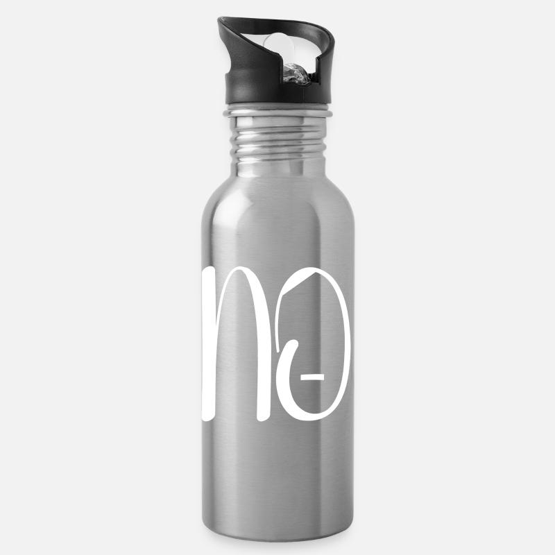 Gegen Nazis - Trinkflasche mit integriertem Trinkhalm - Lightsilver