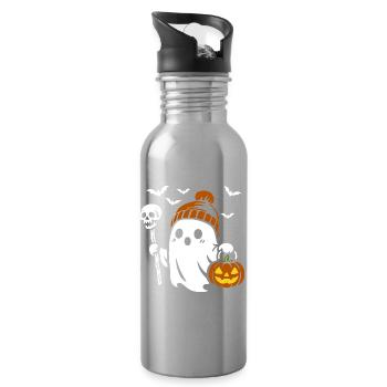 Fantôme, Costume de fête d’Halloween - Citrouille - Gourde avec paille intégrée - argent clair - Droite