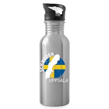 Uppsala - Water bottle with straw - silver - Right