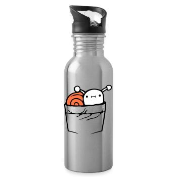 Escargot poitrine sac chemise sac en déplacement - Gourde avec paille intégrée - argent clair - Droite