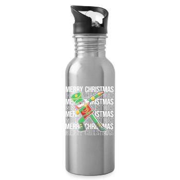 Christmas Nutcracker - Water bottle with straw - silver - Right