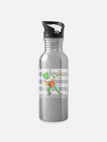 Weihnachten Nussknacker - Trinkflasche mit integriertem Trinkhalm - Lightsilver